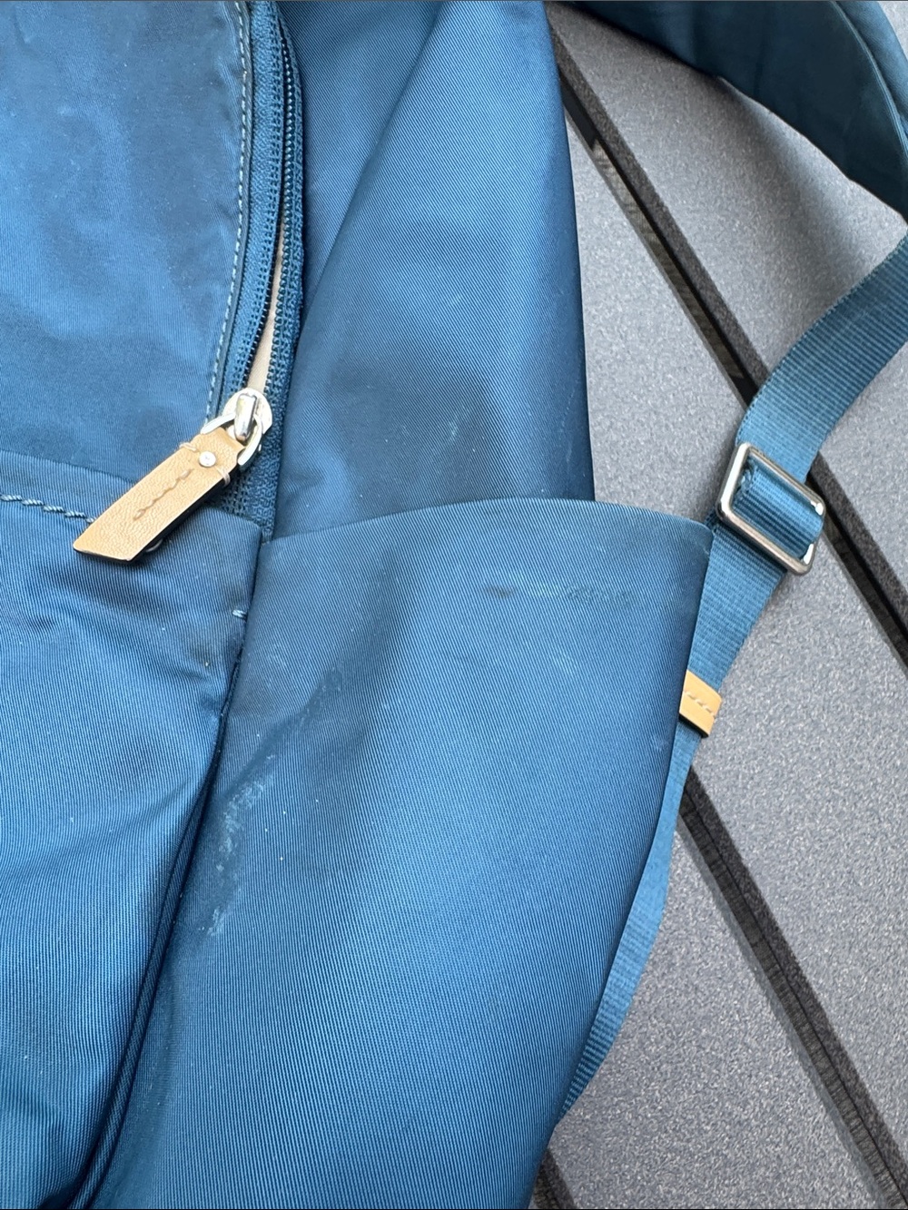 Tumi Navy Backpack with Gold-Tone Hardware - Picture 11 of 12